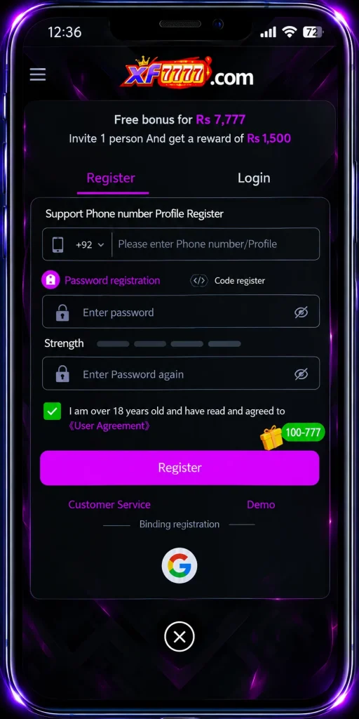 XF777-Game-Register-And-Login